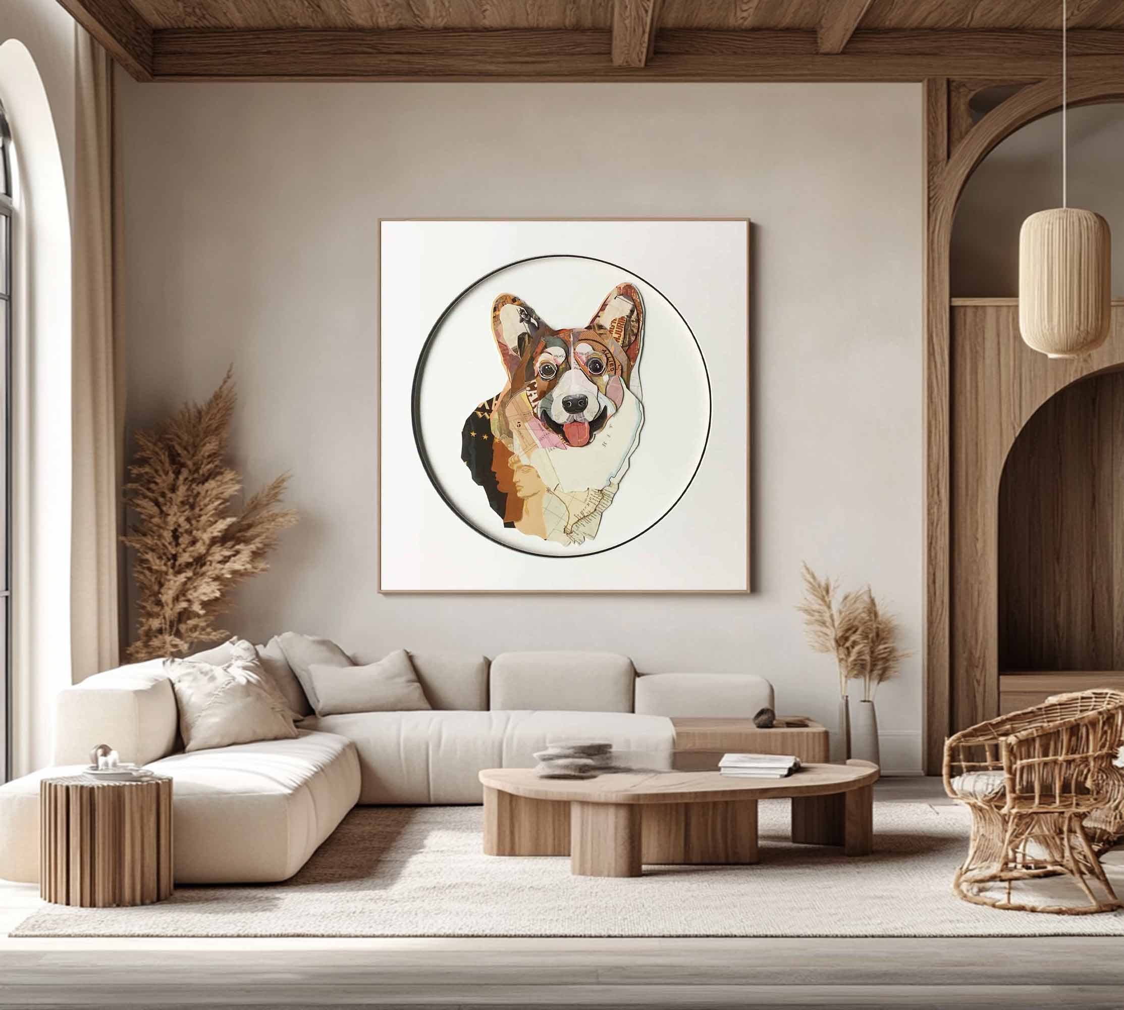 Pet Dog Collage art painting Pet Dog collage art Pet Dog painting
