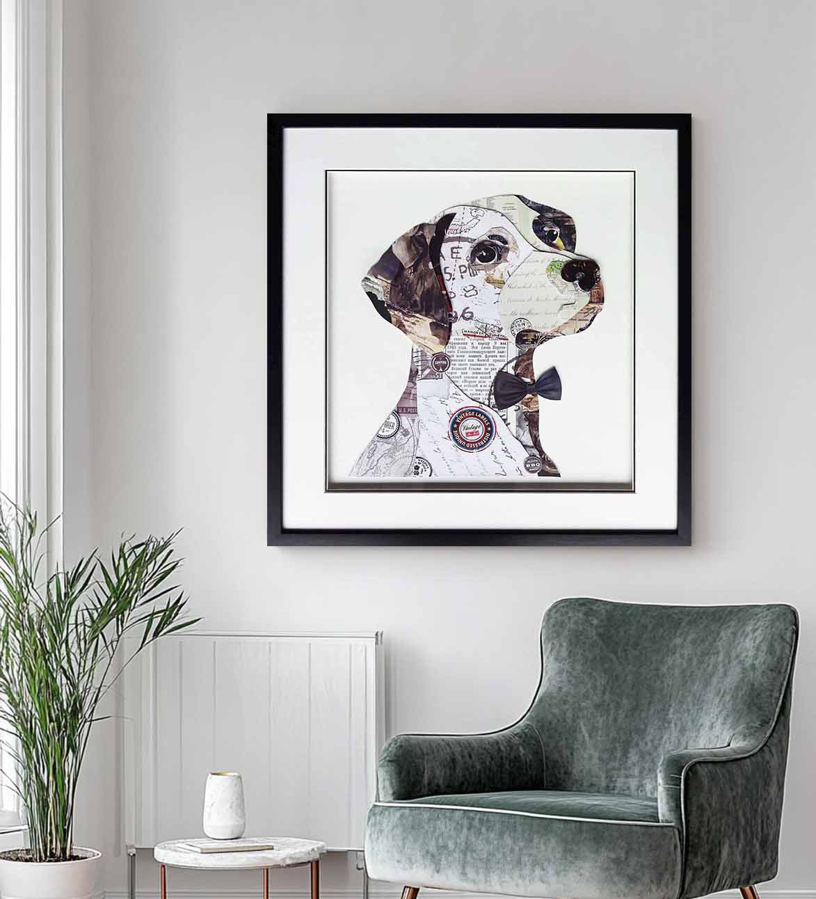 Collage art painting animal collage art children's room decor painting