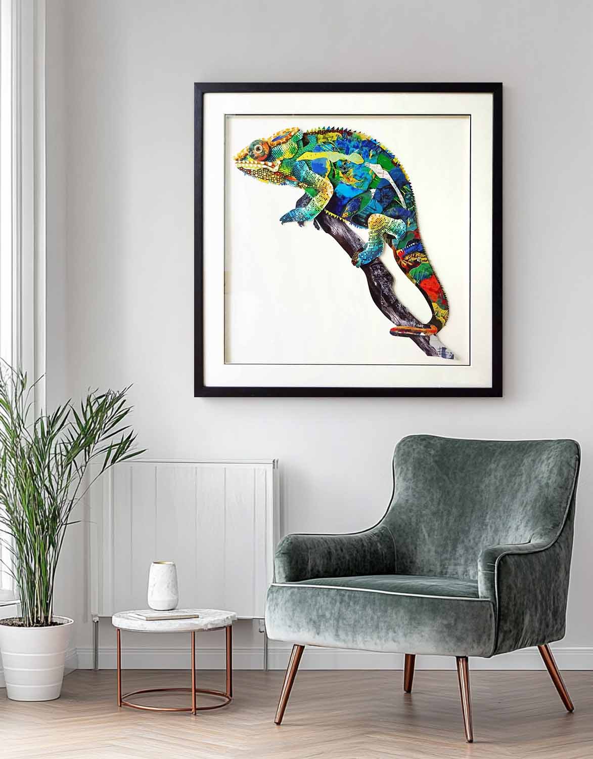 Collage art painting Animal collage art Framed Hanging Art Framed Art