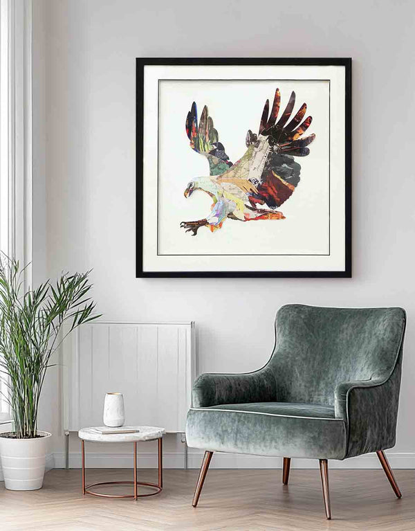 Collage art painting Animal collage art Eagle Painting Colorful Painting