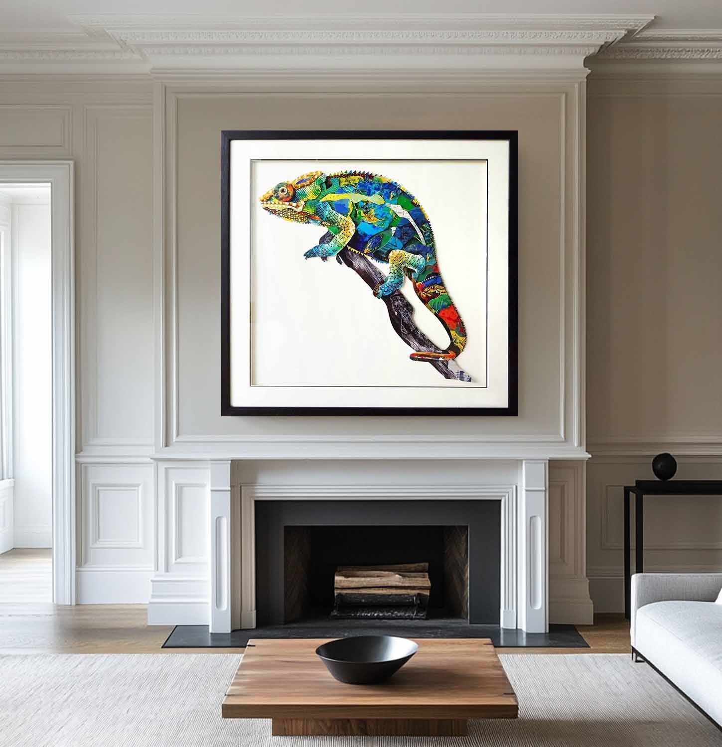 Collage art painting Animal collage art Framed Hanging Art Framed Art