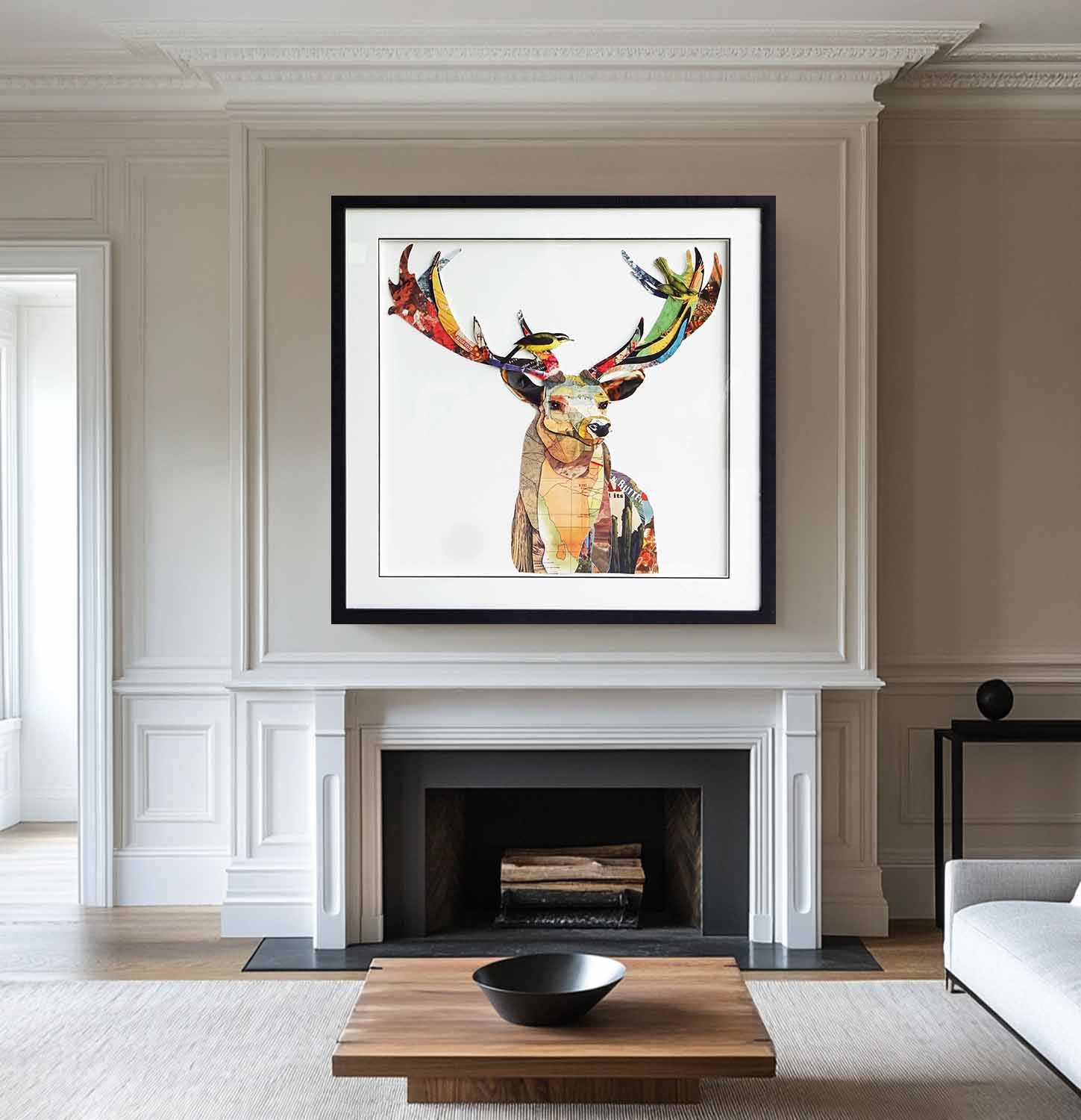 Animal collage art Deer Painting Collage art painting Colorful Painting