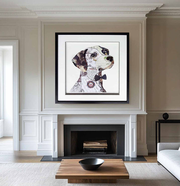 Collage art painting animal collage art children's room decor painting
