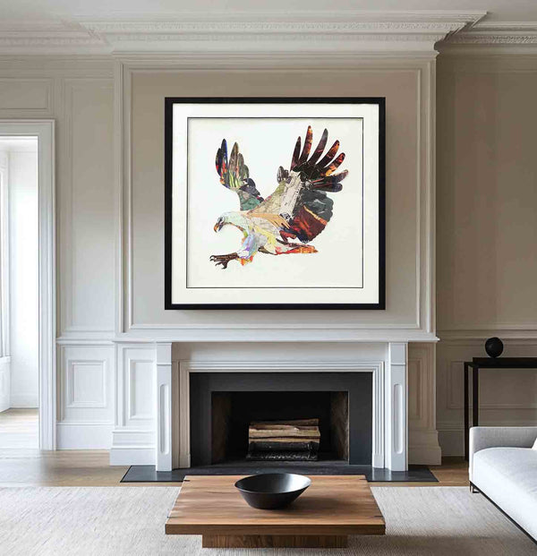 Collage art painting Animal collage art Eagle Painting Colorful Painting