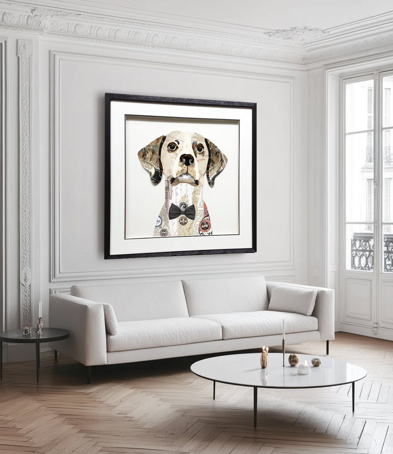 Pet Dog Collage art painting Animal collage art children's room decor