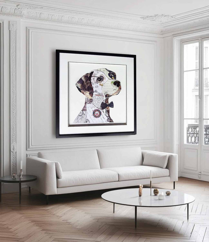 Collage art painting animal collage art children's room decor painting