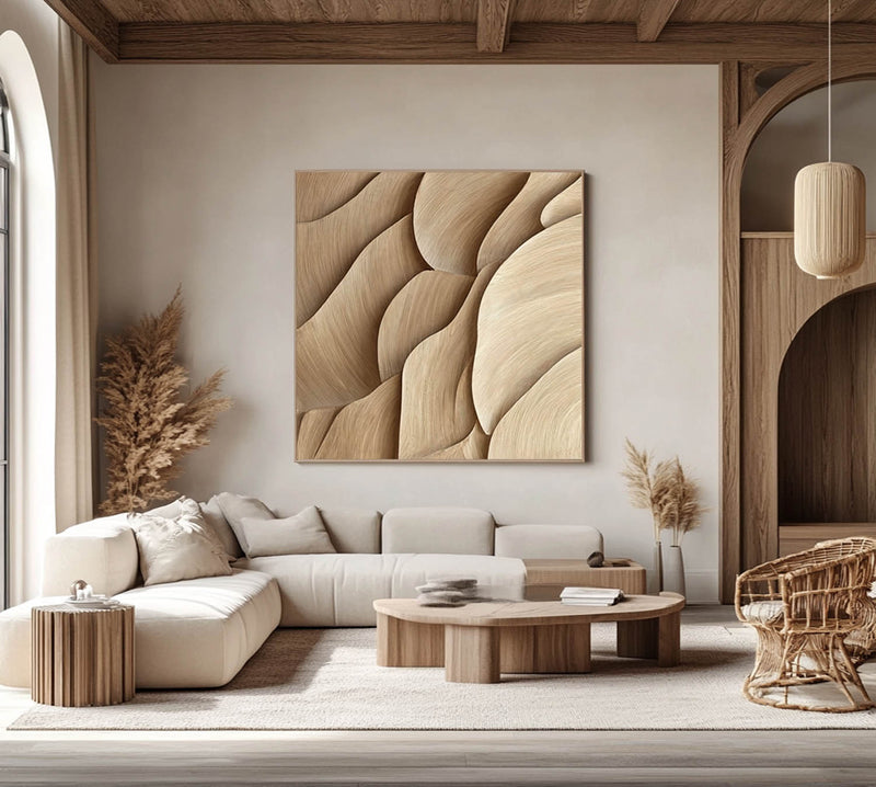 Geometric Wood Wall Art Wood carving wall art Sculptured art Painting