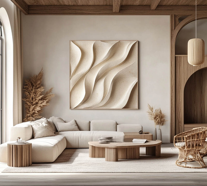 Sculptured art Painting Wood carving wall art 3D Textured Wall Decor 