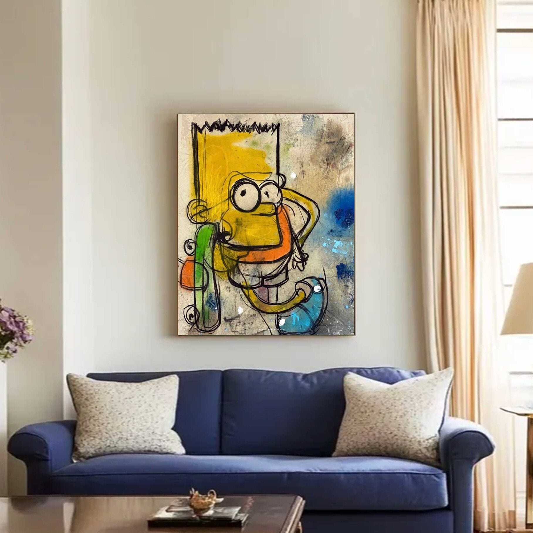 Bart Simpson graffiti art street Cartoon drawing style art urban street art