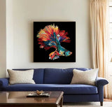 Color Carp Painting Collage art painting Carp collage art Carp painting