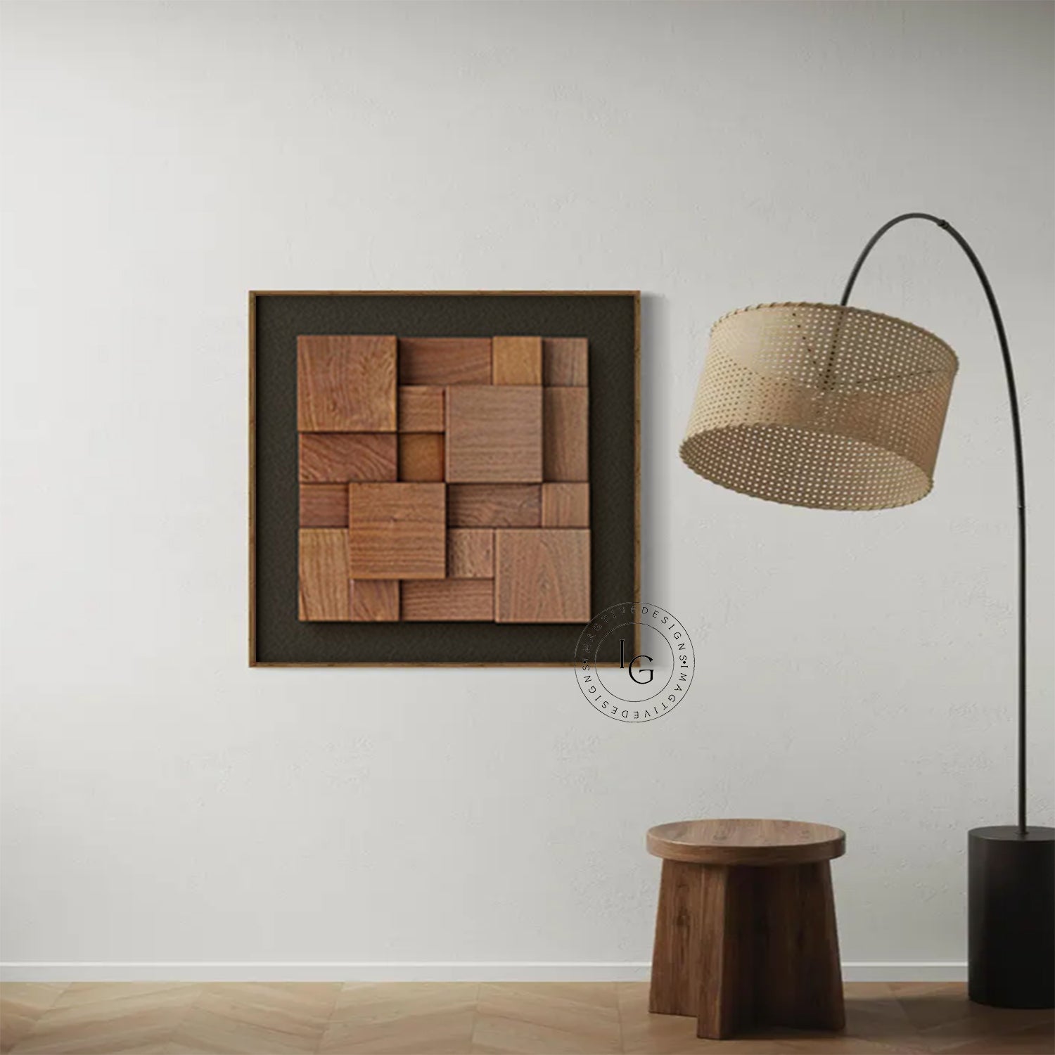 Wood collage decor painting, wood wall painting 3D Textured Wall Art