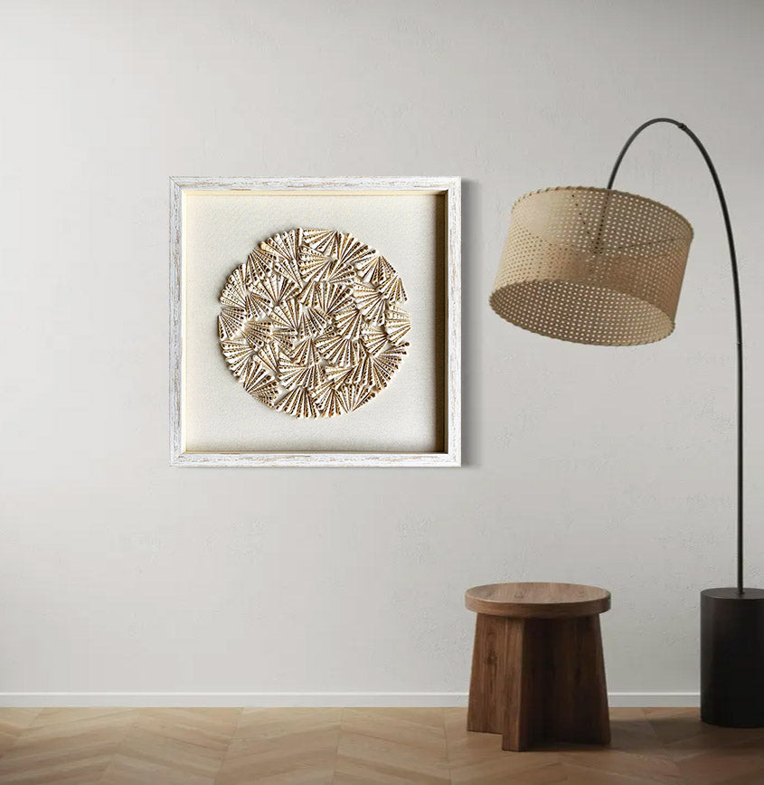 Conch decor painting Shell painting,sea shell ornaments,shell wall art