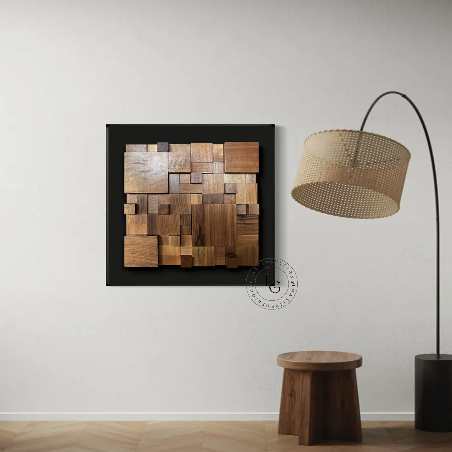 wood wall painting 3D Textured Wall Art Wood collage decor painting