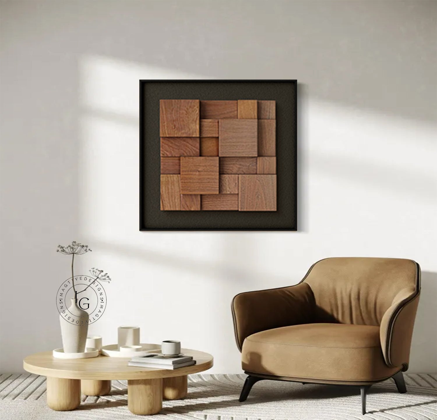 Wood collage decor painting, wood wall painting 3D Textured Wall Art