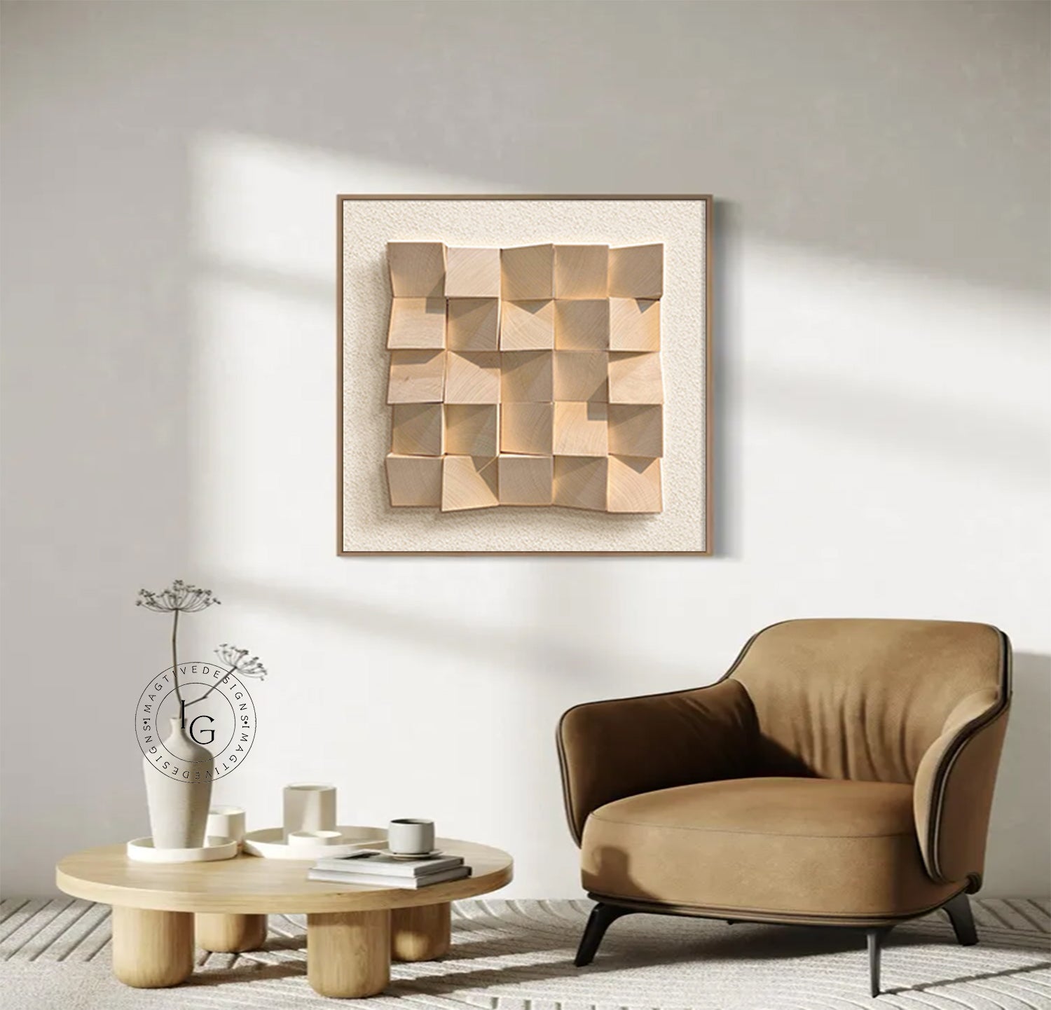 Original wood color wood wall Textured Art Wood collage decor painting