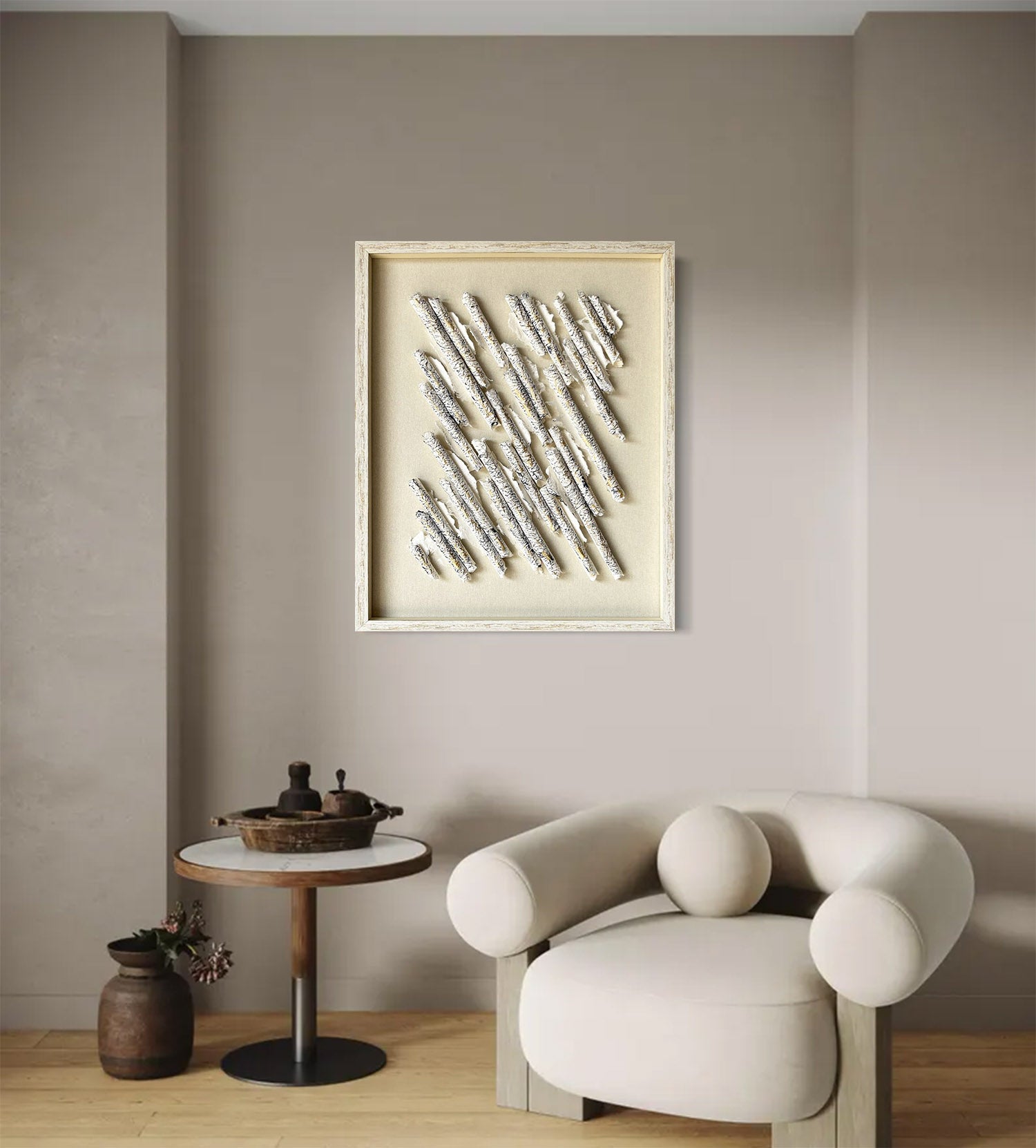 White texture wall decor Installation Art painting sculpture wall art 