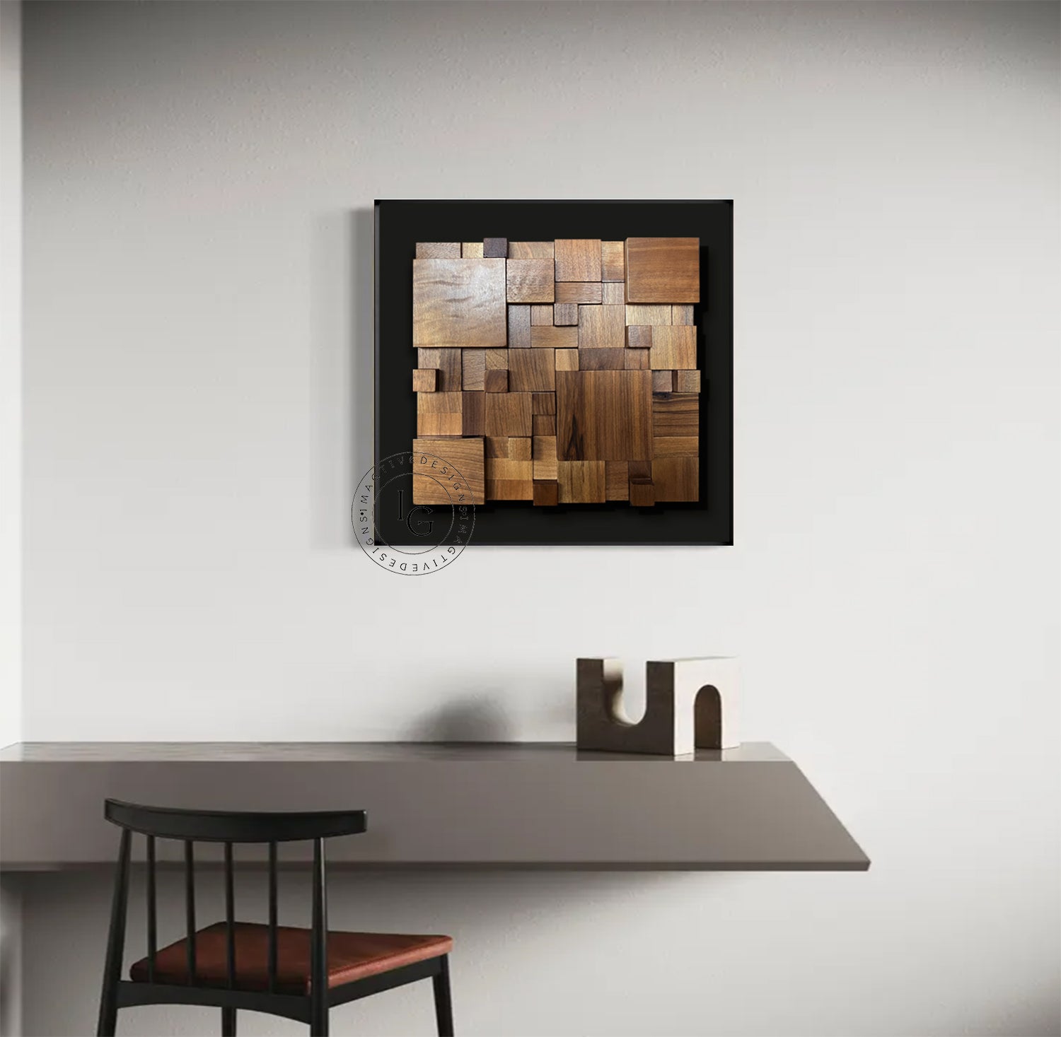 wood wall painting 3D Textured Wall Art Wood collage decor painting