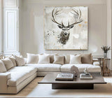 Deer wall decor Deer Canvas Wall Art Deer Abstract Painting Deer Wall Art Large Deer Artwork