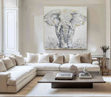 Personalized Gifts Elephant Painting Elephant Wall Decor Elephant Wall Art Animal Painting Elephant Canvas Wall Art