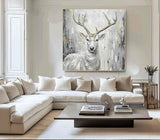 Deer Painting Large Animals Paintings Deer wall decor Deer Canvas Wall Art Deer Abstract Painting