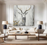 Deer wall decor Deer Canvas Wall Art Deer Abstract Painting Deer Wall Art Large Deer Artwork