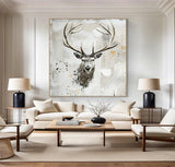 Deer wall decor Deer Canvas Wall Art Deer Abstract Painting Deer Wall Art Large Deer Artwork