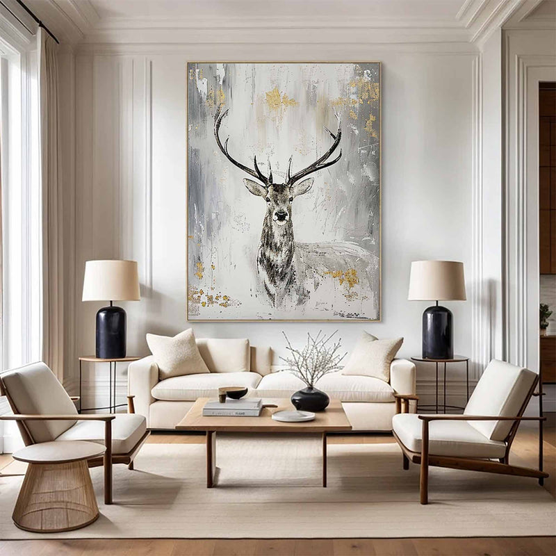 Large Animals Paintings Deer wall decor Deer Canvas Wall Art Deer Abstract Painting Deer Wall Art