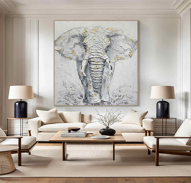 Personalized Gifts Elephant Painting Elephant Wall Decor Elephant Wall Art Animal Painting Elephant Canvas Wall Art