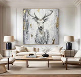 Deer wall decor Deer Canvas Wall Art Deer Abstract Painting Deer Wall Art Large Deer Artwork