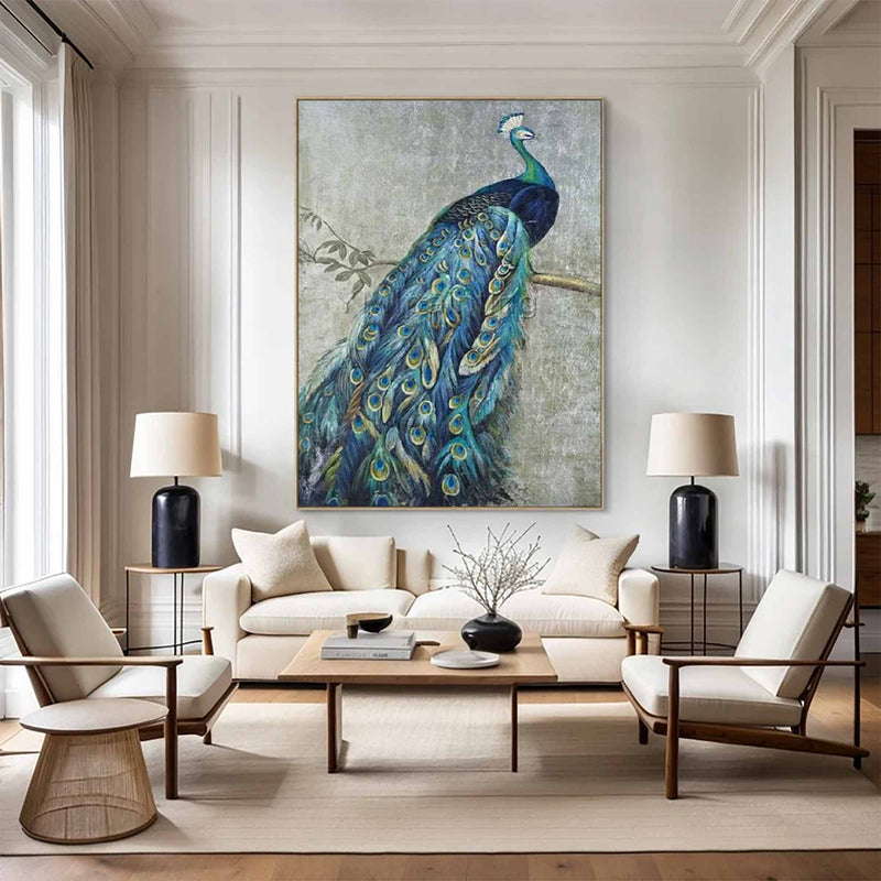 Peacock Oil Painting 100% Handmade Oil Painting Handmade Peacock Wall Art for Living Room Bedroom