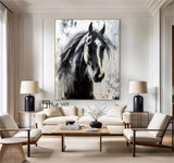 Horse head painting Horse Oil Painting Horse Abstract painting Animal Painting Hand-painted horse head painting