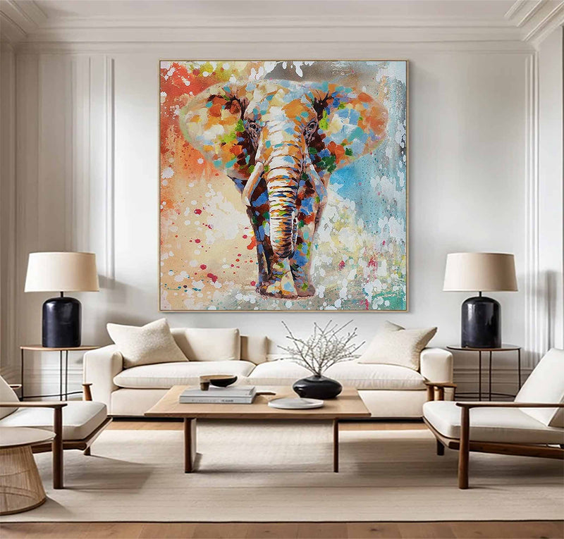 Personalized Gifts Elephant Painting Elephant Wall Decor Elephant Wall Art Animal Painting Elephant Canvas Wall Art