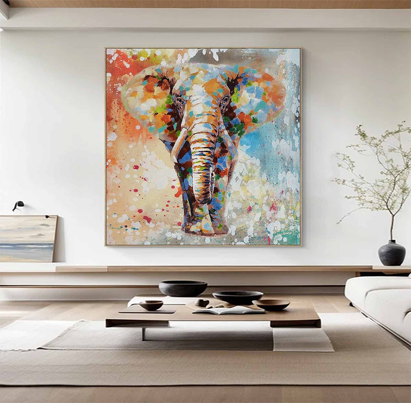 Personalized Gifts Elephant Painting Elephant Wall Decor Elephant Wall Art Animal Painting Elephant Canvas Wall Art