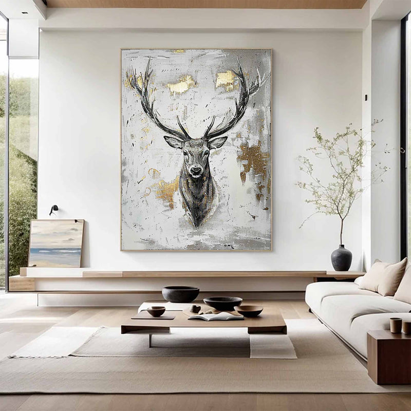 Large Animals Paintings Deer wall decor Deer Canvas Wall Art Deer Abstract Painting Deer Wall Art