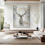 Large Animals Paintings Deer wall decor Deer Canvas Wall Art Deer Abstract Painting Deer Wall Art