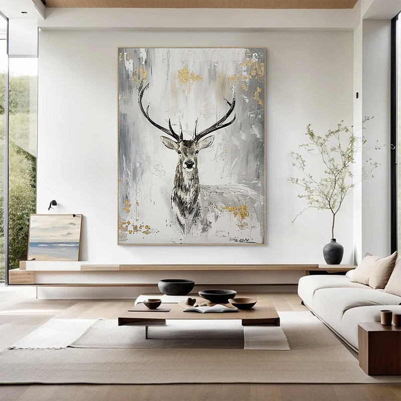 Large Animals Paintings Deer wall decor Deer Canvas Wall Art Deer Abstract Painting Deer Wall Art