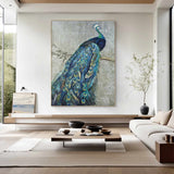 Peacock Oil Painting 100% Handmade Oil Painting Handmade Peacock Wall Art for Living Room Bedroom