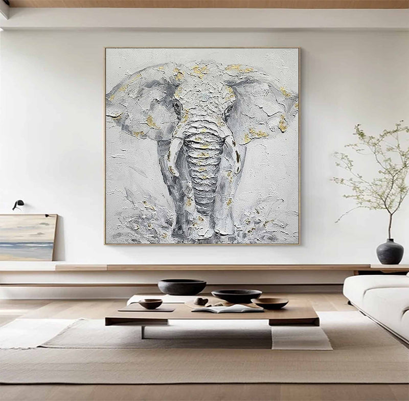 Personalized Gifts Elephant Painting Elephant Wall Decor Elephant Wall Art Animal Painting Elephant Canvas Wall Art