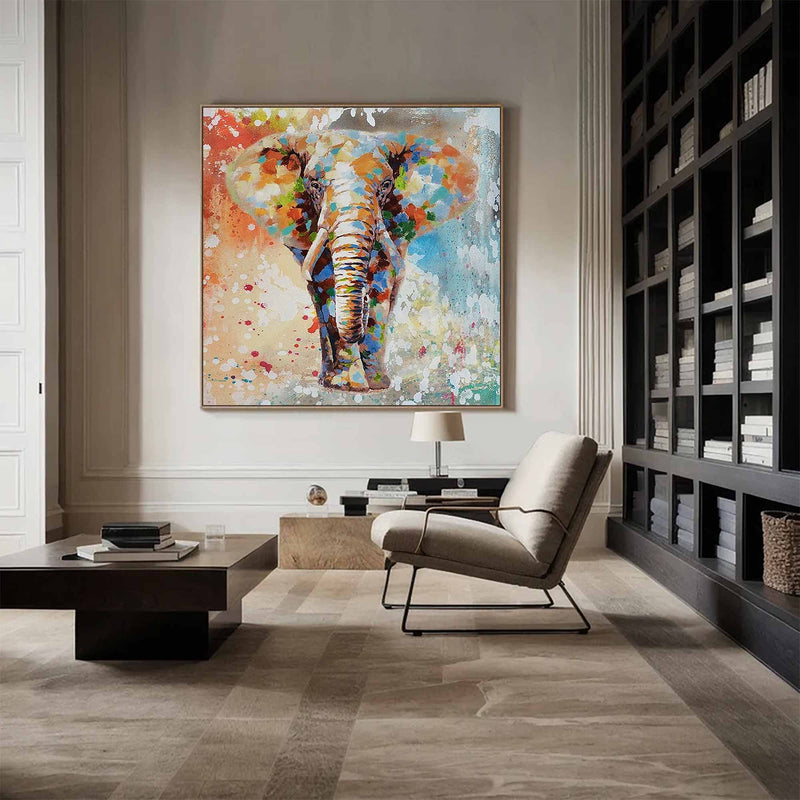 Personalized Gifts Elephant Painting Elephant Wall Decor Elephant Wall Art Animal Painting Elephant Canvas Wall Art