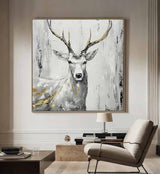 Deer wall decor Deer Canvas Wall Art Deer Abstract Painting Deer Wall Art Large Deer Artwork