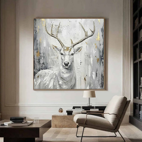 Deer Painting Large Animals Paintings Deer wall decor Deer Canvas Wall Art Deer Abstract Painting