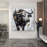 Personalized Gifts Bull Abstract Painting bull painting bull wall art animal painting Bull Wall Art 