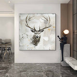 Deer wall decor Deer Canvas Wall Art Deer Abstract Painting Deer Wall Art Large Deer Artwork