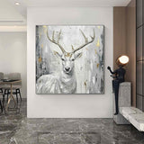 Deer Painting Large Animals Paintings Deer wall decor Deer Canvas Wall Art Deer Abstract Painting