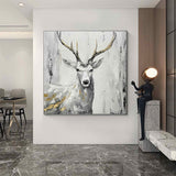 Deer wall decor Deer Canvas Wall Art Deer Abstract Painting Deer Wall Art Large Deer Artwork