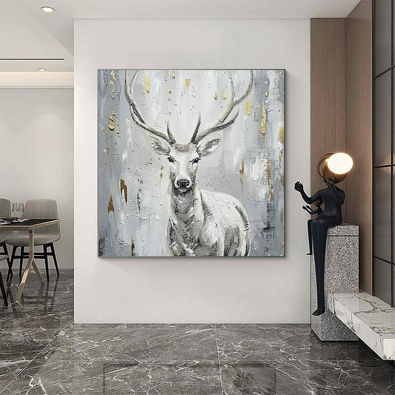 Deer wall decor Deer Canvas Wall Art Deer Abstract Painting Deer Wall Art Large Deer Artwork