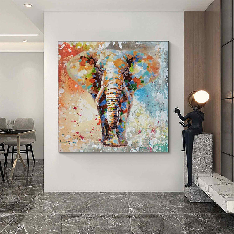 Personalized Gifts Elephant Painting Elephant Wall Decor Elephant Wall Art Animal Painting Elephant Canvas Wall Art