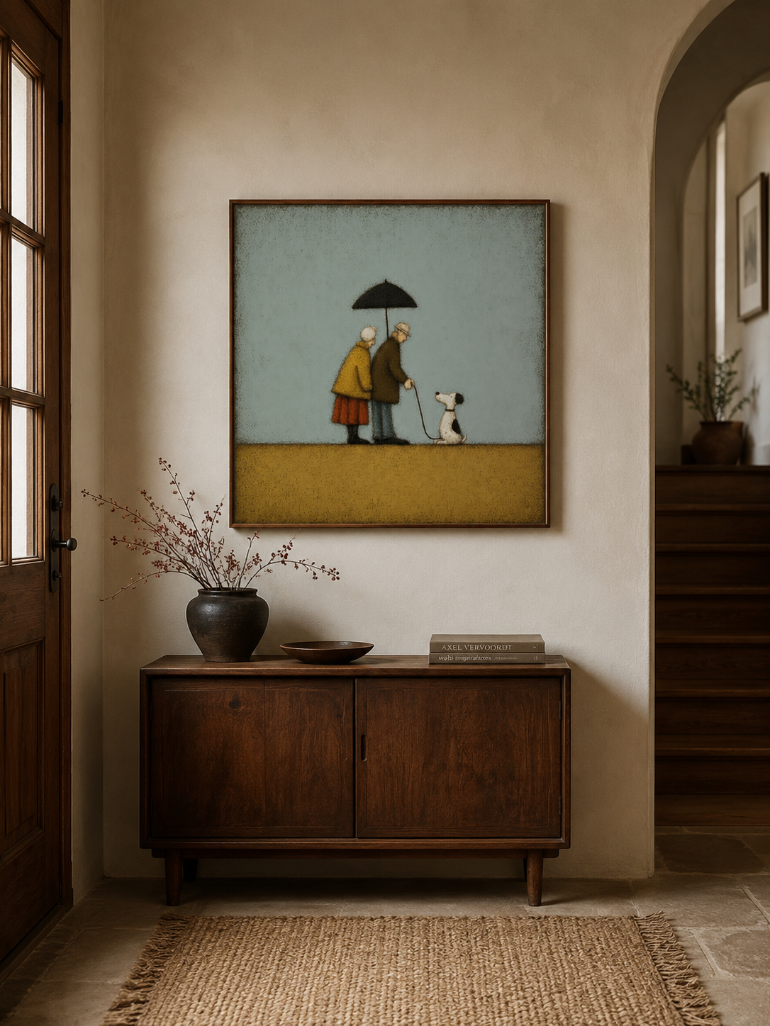 Golden Anniversary Gift Vintage Style Elderly Love Wall Art For Cozy Living Room