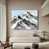 Abstract Snow Mountain Oil Painting Large Mountain Landscape Oil Painting for Living Room