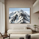 Large Mountain Landscape Oil Painting for Living Room Abstract Snow Mountain Oil Painting 